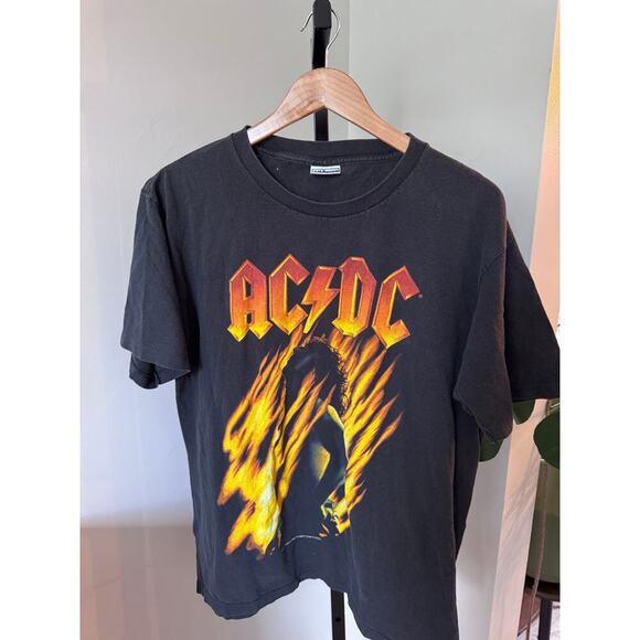 Vintage ACDC 1998 Bonfire Tour Tee XL Rock Metal Band Shirt - Picture 1 of 5